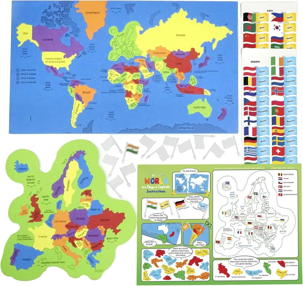 🎉🔥🌍 World Map & USA Map Puzzle Set