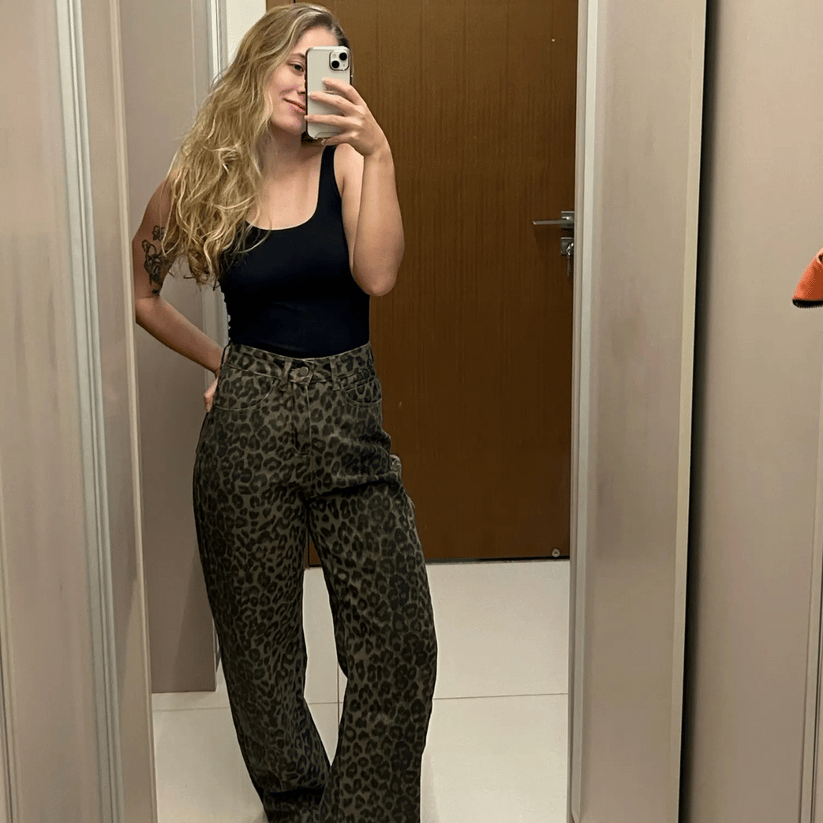 Viral Leopard Print Jeans