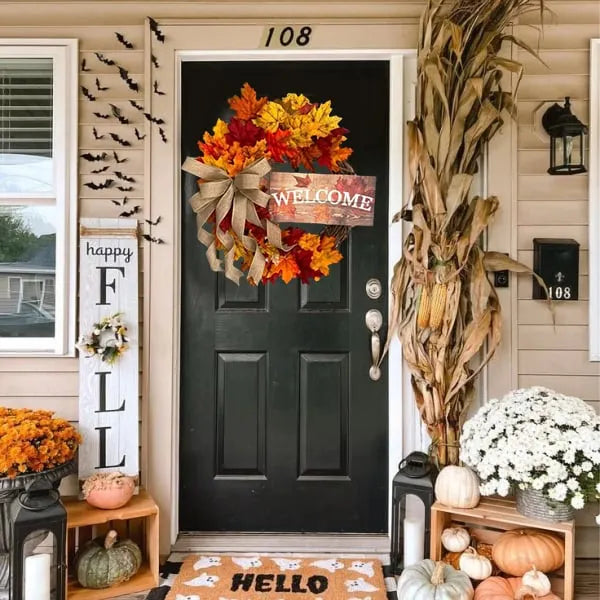 🔥Last Day 70% OFF🍁Handmade Farmhouse Fall Wreath For Front Door