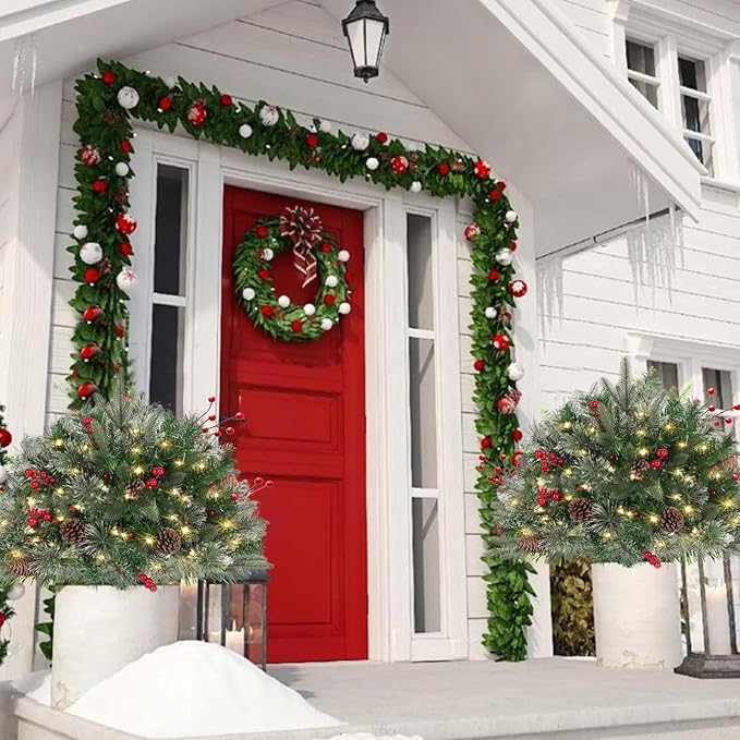 🔥Pre-lit Artificial Christmas Tree Urn Filler