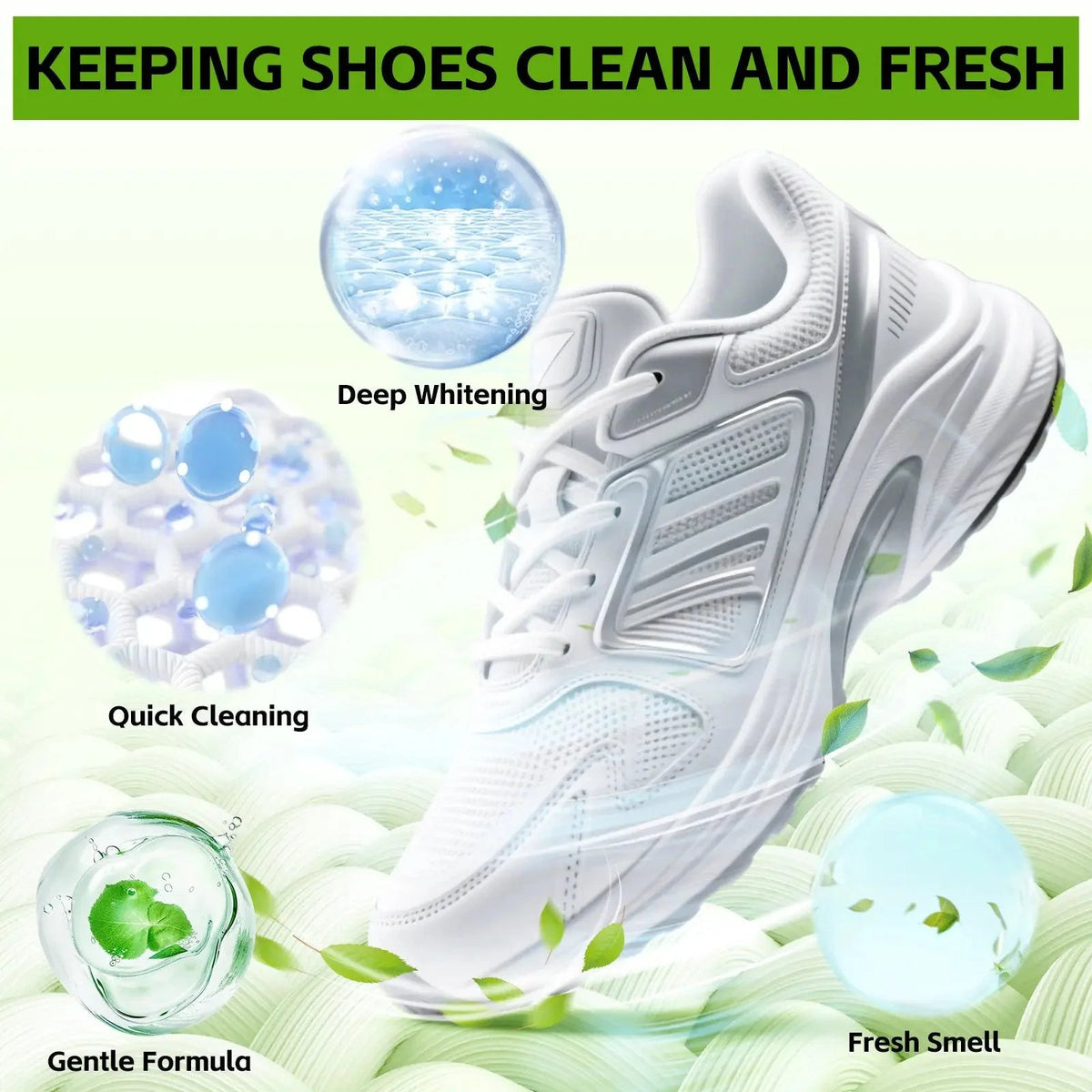🔥HOT SALE🔥👟 Foam Shoe Cleaning Kit – Sneaker Cleaner With Brush & Microfiber Towel ✨