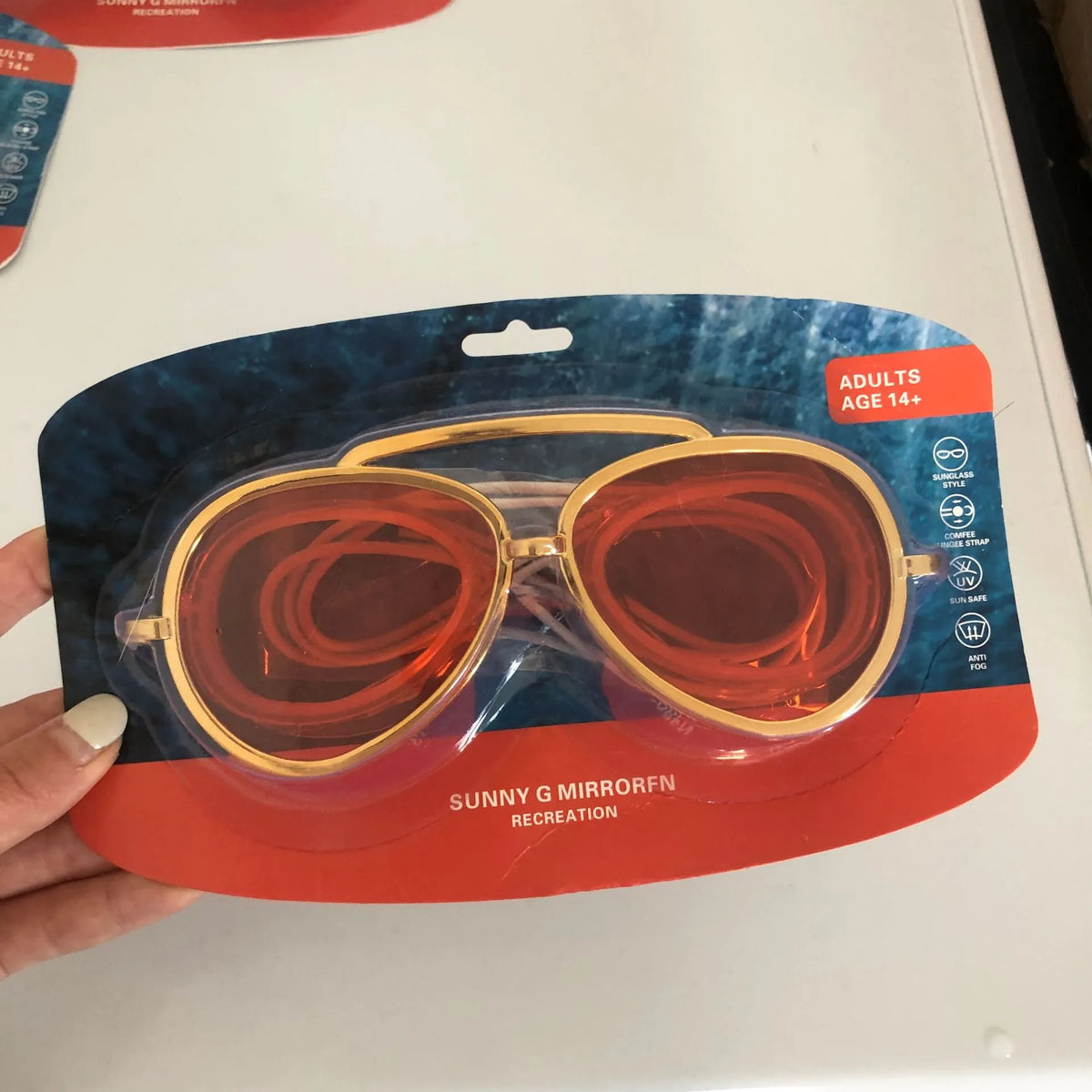AquaVista Adult Wide-View Anti-Fog Mirrored Swimming Goggles with Secure Strap