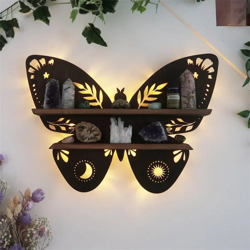 Luna Moth Lamp Crystal Shelf