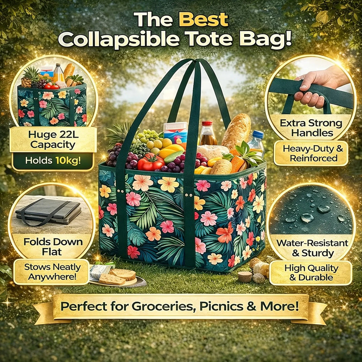 🔥HOT SALE🔥Thickened reusable shopping bag (foldable, sturdy, waterproof) 🛒✨