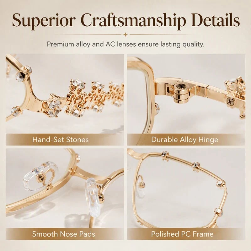 🔥 HOT SALE 🔥📢📢40% OFF !! ⏰Chic Sunglasses with Rhinestone Accents for Women