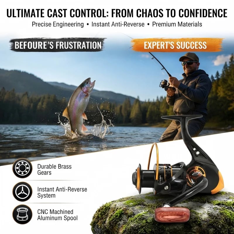 🎉CNC Alloy Spinning Reel – Smooth Cast, Interchangeable Handle