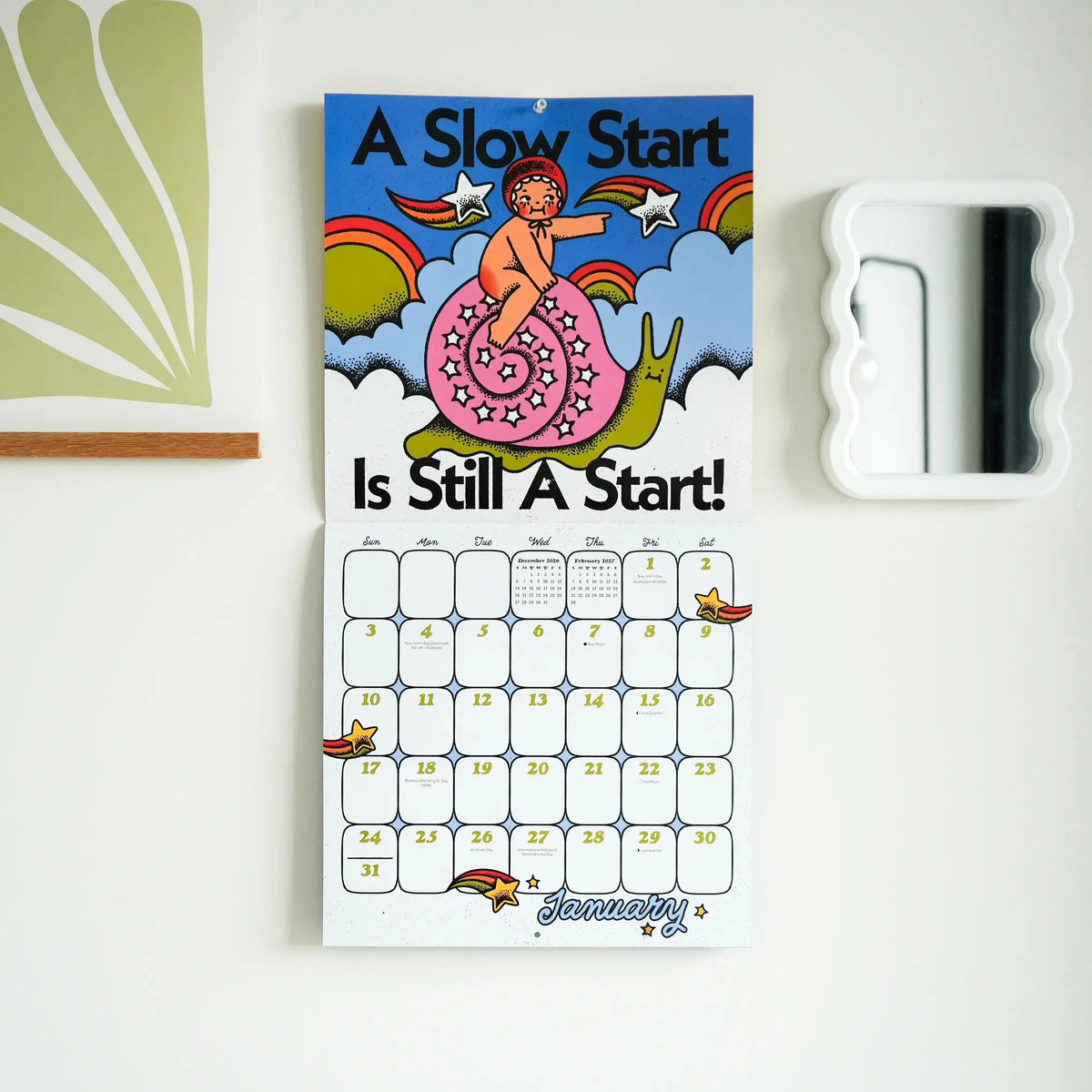 🖤📅2027 Edgy Feminine Wall Calendar – Bold Women’s Artwork with Sticker Sheet Included🌹