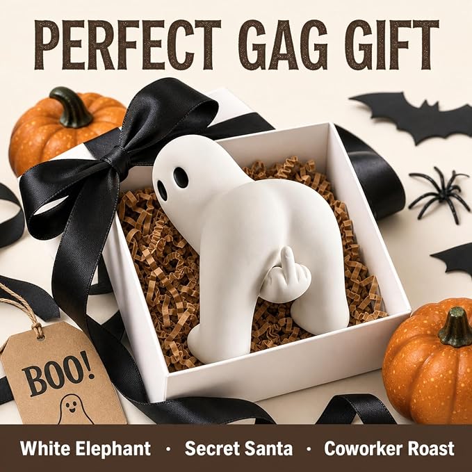Funny Middle Finger Ghost Ornament