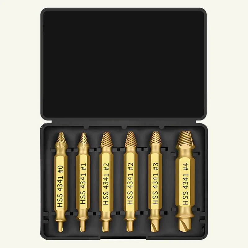 🔥🛠️ Stripped Broken Screw Remover, 🔩6 Counts Set Easy Out Bolt Extractor