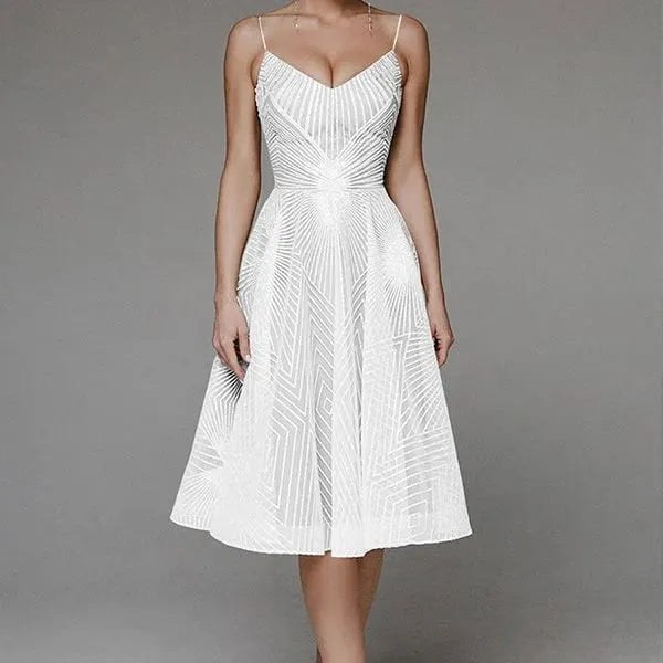 🔥Last day 49% OFF🔥Stylish V-neck strap A-line dress