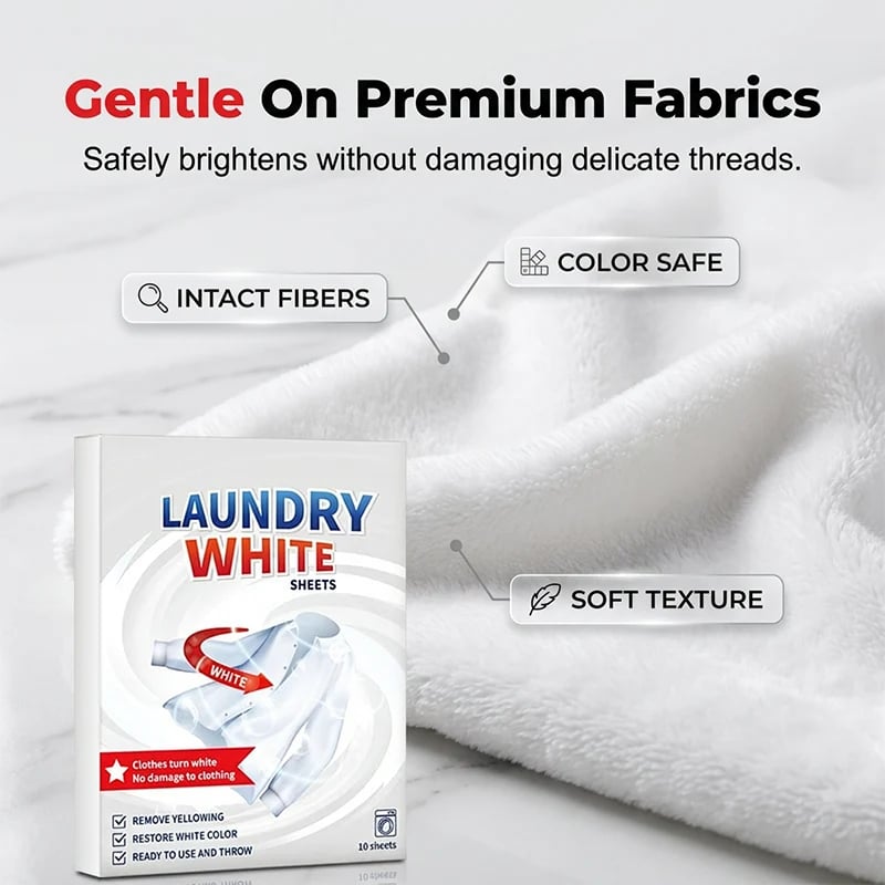 🎉🔥💥 Deep Cleaning Laundry Whitening Sheets ✨🧺 Powerful Stain Remover Brightening Fabric Laundry Cleaning Sheets