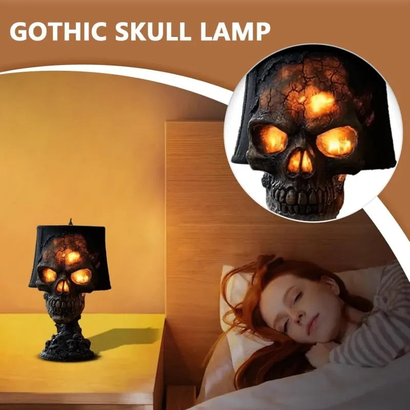 🎃Halloween Pre-sale 49% Off ☠️Gothic Lava Stone Skull Lamp