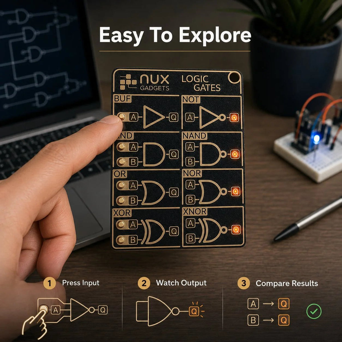 🎉🧠 Interactive Logic Gate Circuit Board — Learn Digital Electronics Through Hands-On Experiments ⚡