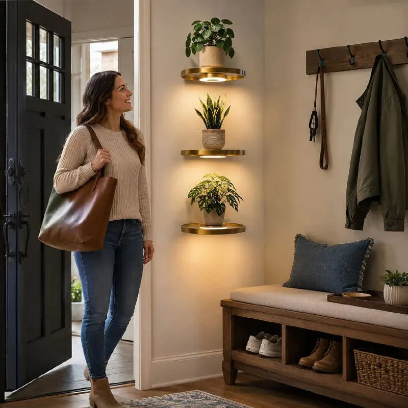 🔥HOT SALE🔥🌿 Floating Plant Shelf with Built-in Ambient LED Light