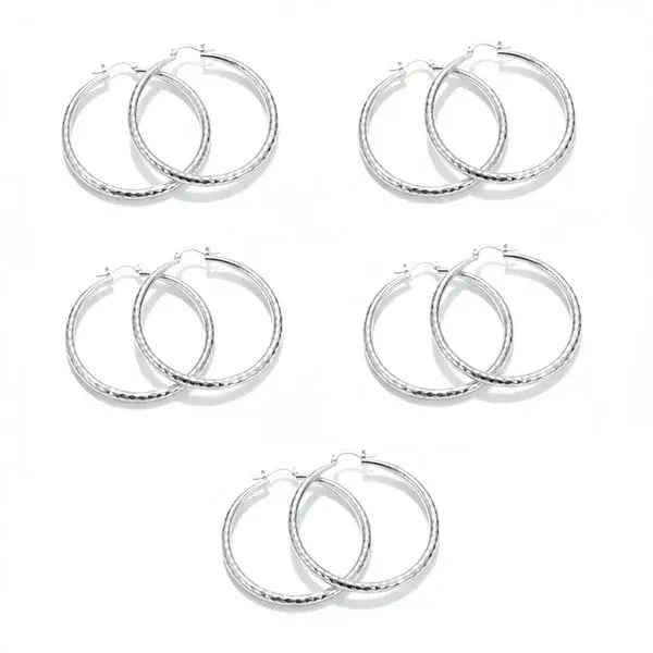 🔥 HOT SALE 🔥🎉 BUY 1 GET 1 FREE 🎁 Diamond-Cut Hoop Earrings for Women – Elegant, Sparkling 💎