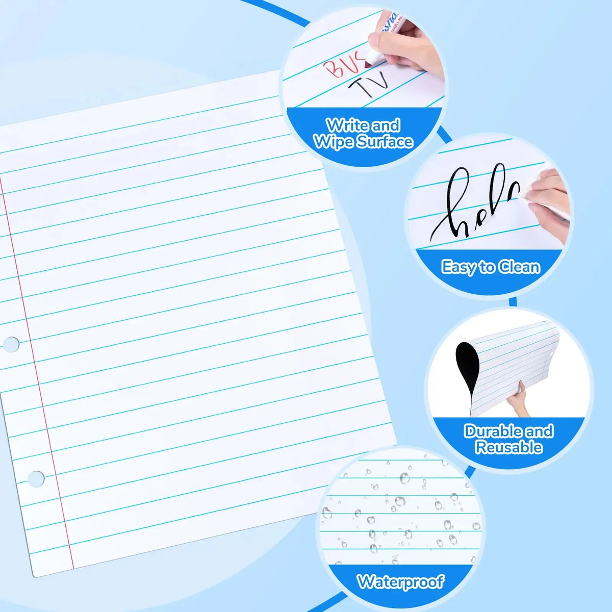 🎉📝✨Giant Magnetic Lined Paper Whiteboard 28” x 22” – 🧑‍🏫💕Perfect for Teaching, Writing Practice, To-Do Lists & Daily Planning( ✨ Write, Wipe & Reus)