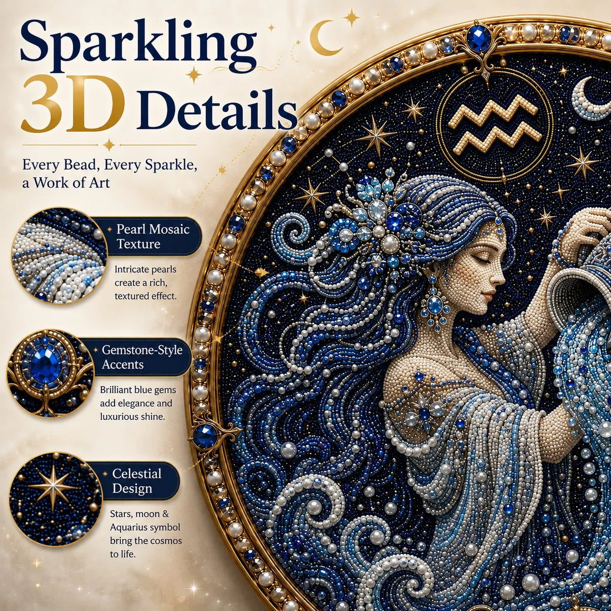 🔥 Last Day 49% OFF - 💎 12 Zodiac Signs Pearl Art Kit ♈🌙 (📦Buy 2 Free Shipping)