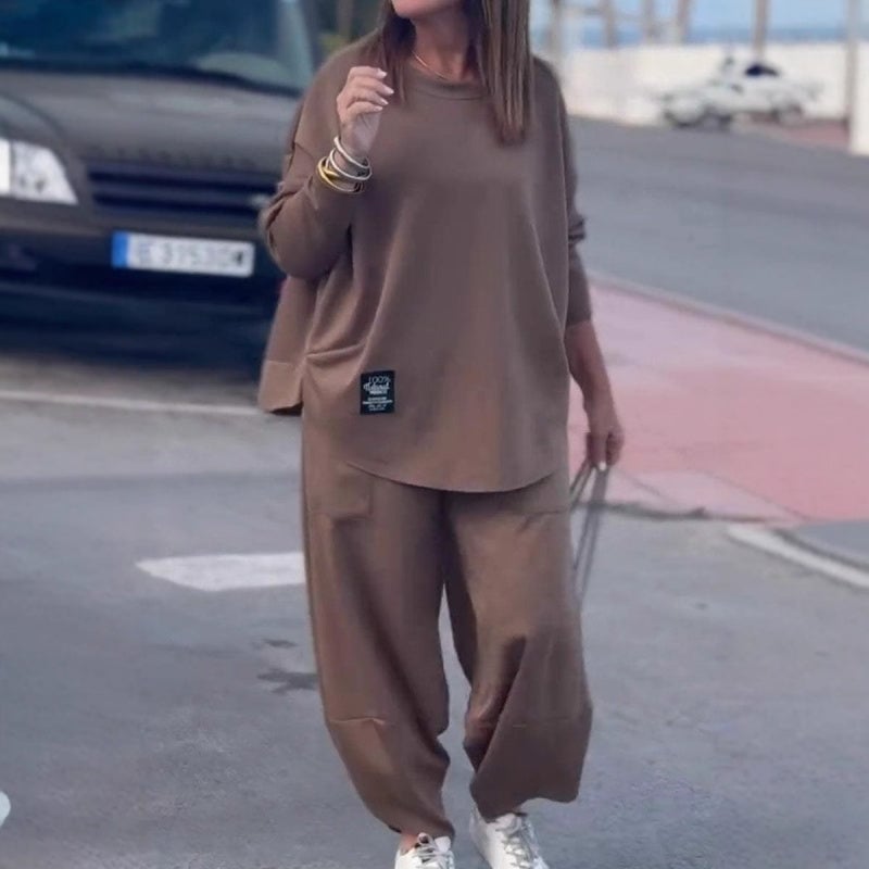 ✨Relaxed and Stylish✨ Casual Solid Color Top & Pants 2-Piece Set