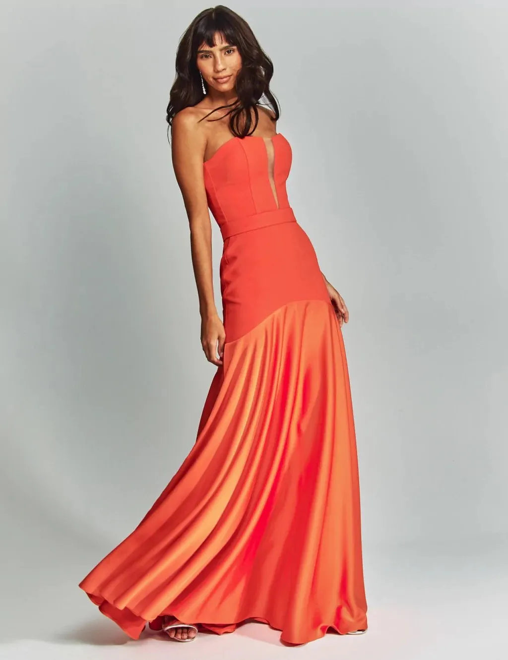 WOMEN'S TUBE TOP V-NECK WAISTED DRESS