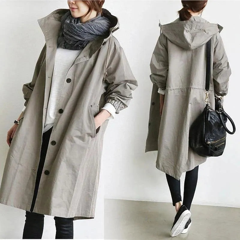 Waterproof  Oversized Hooded Windbreaker Rain Jacket