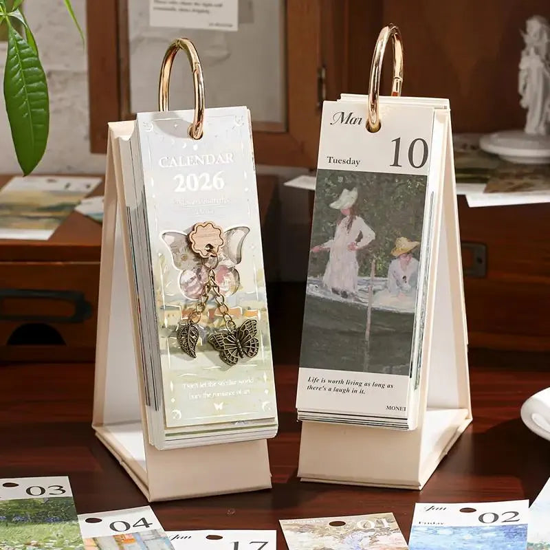 🔥LAST DAY: BUY 3 GET 1 FREE - 🎨 2026 Vintage European Style Oil Painting Flip Calendar (365 Pages)