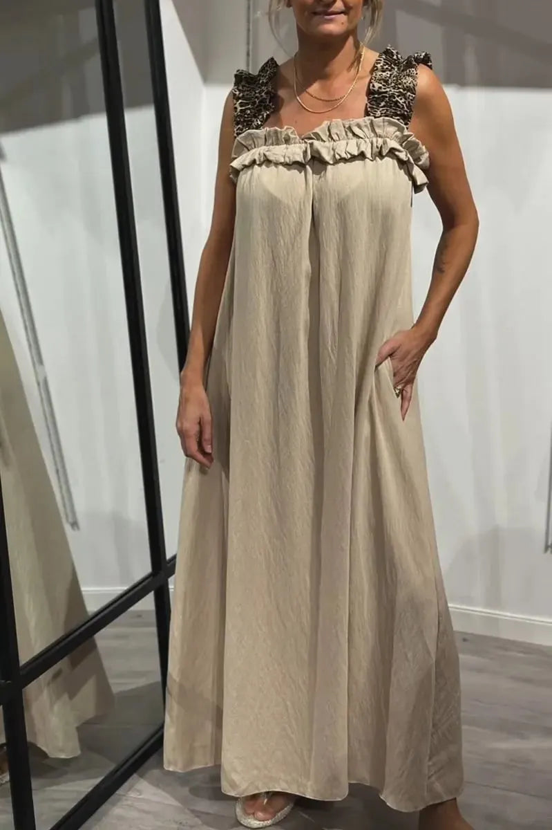Women's Casual Sleeveless Maxi Dress with Pockets
