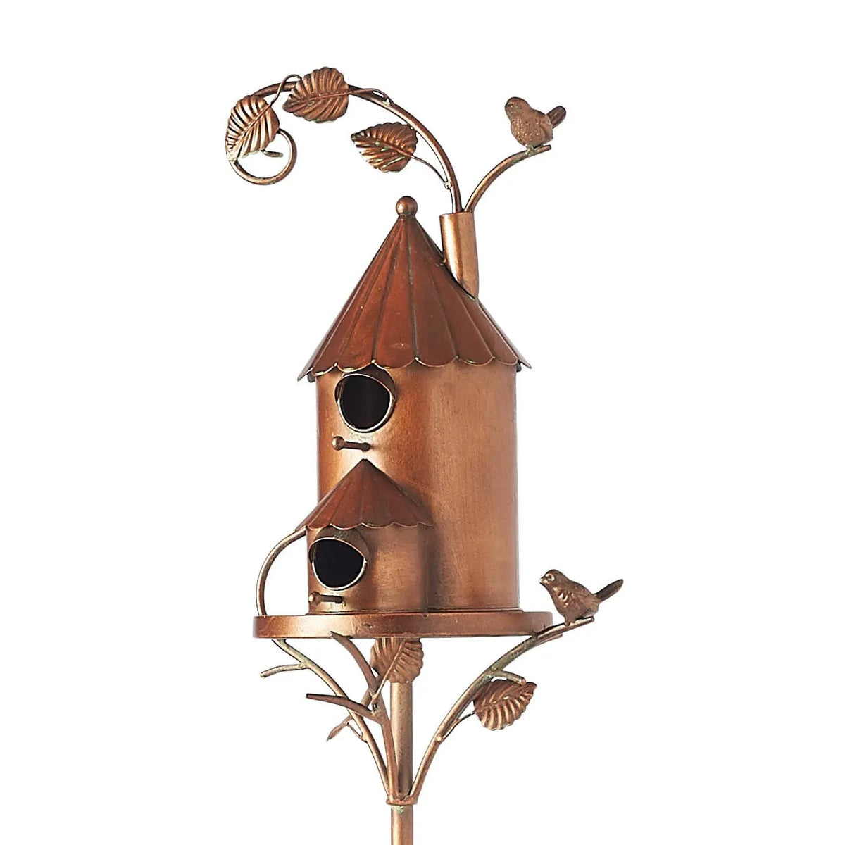 Handmade Metal Birdhouse Garden Stakes