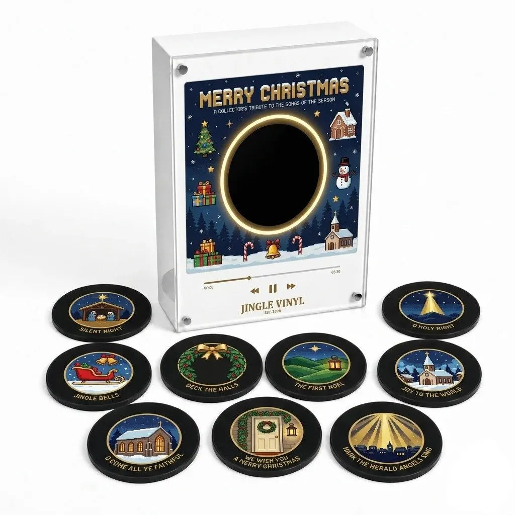 Vinyl Christmas Music Box--Acrylic Christmas Song Player with 9 Discs