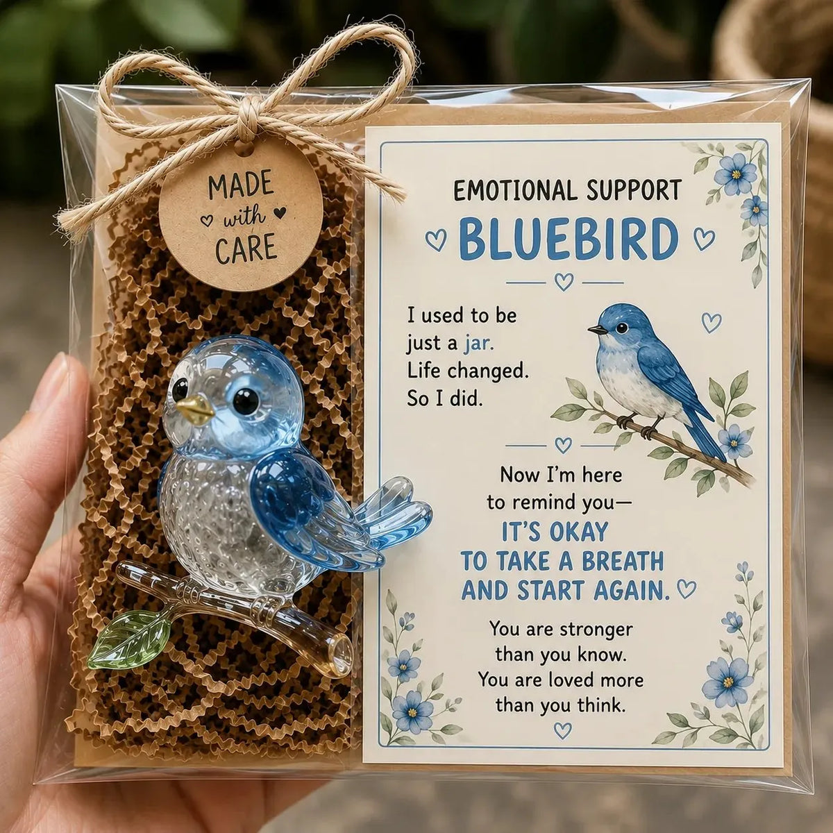 🌸🐝🦛 Emotional Support Glass Animal Gift Set – A Meaningful Little Reminder That You Matter 💕