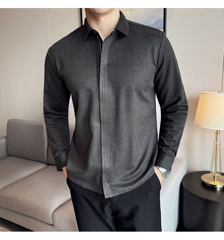 NEW Men's Casual Zipper Long Sleeve Shirt (Buy 2 Free Shipping)
