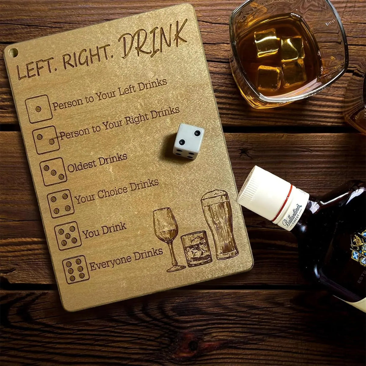 Left Right Drink Drinking Game- Adult Drinking Game Left Right Center