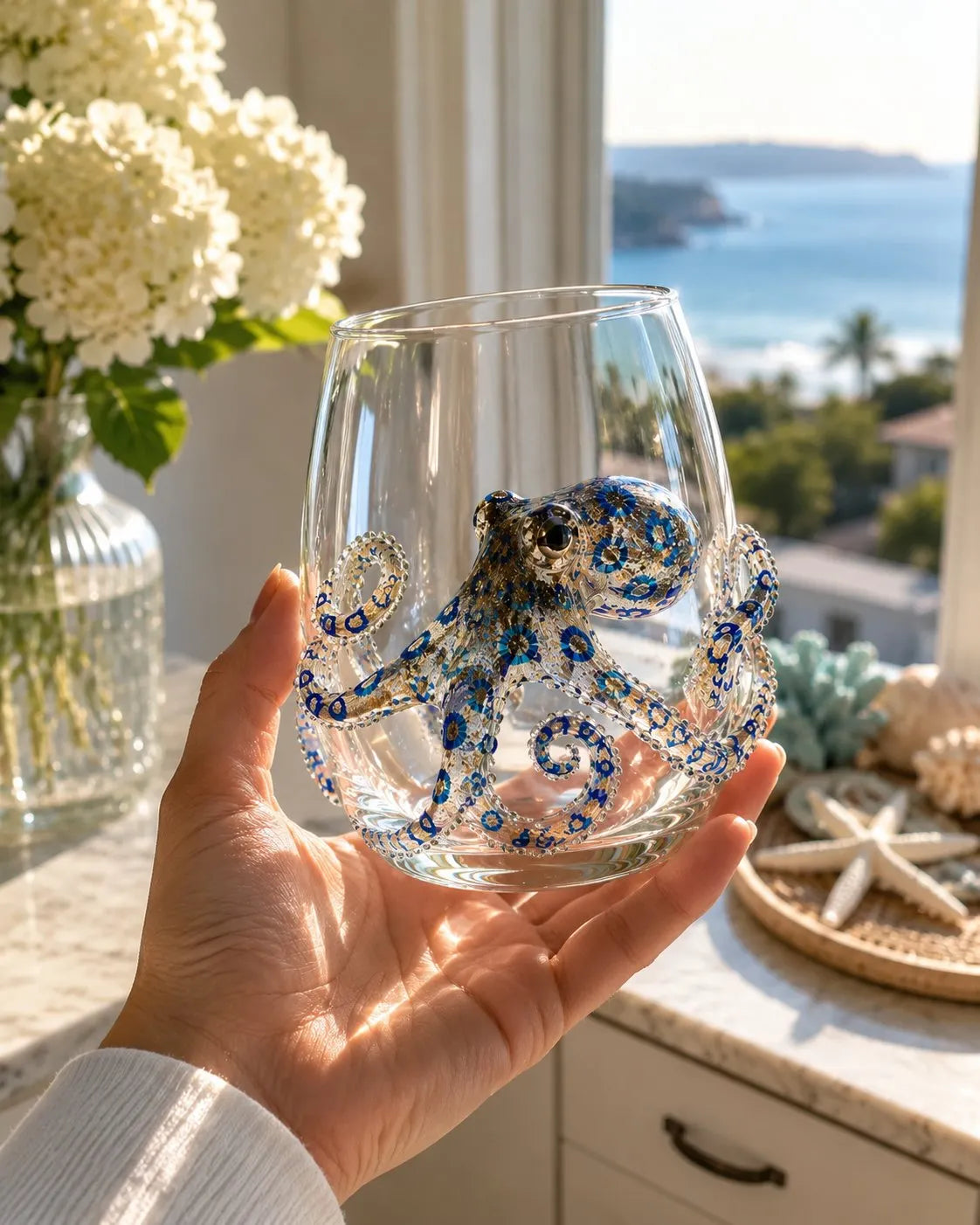 🔥HOT SALE🔥Last Day 49% OFF-🌊Artisanal Blue Ringed Octopus Glassware(300ml)