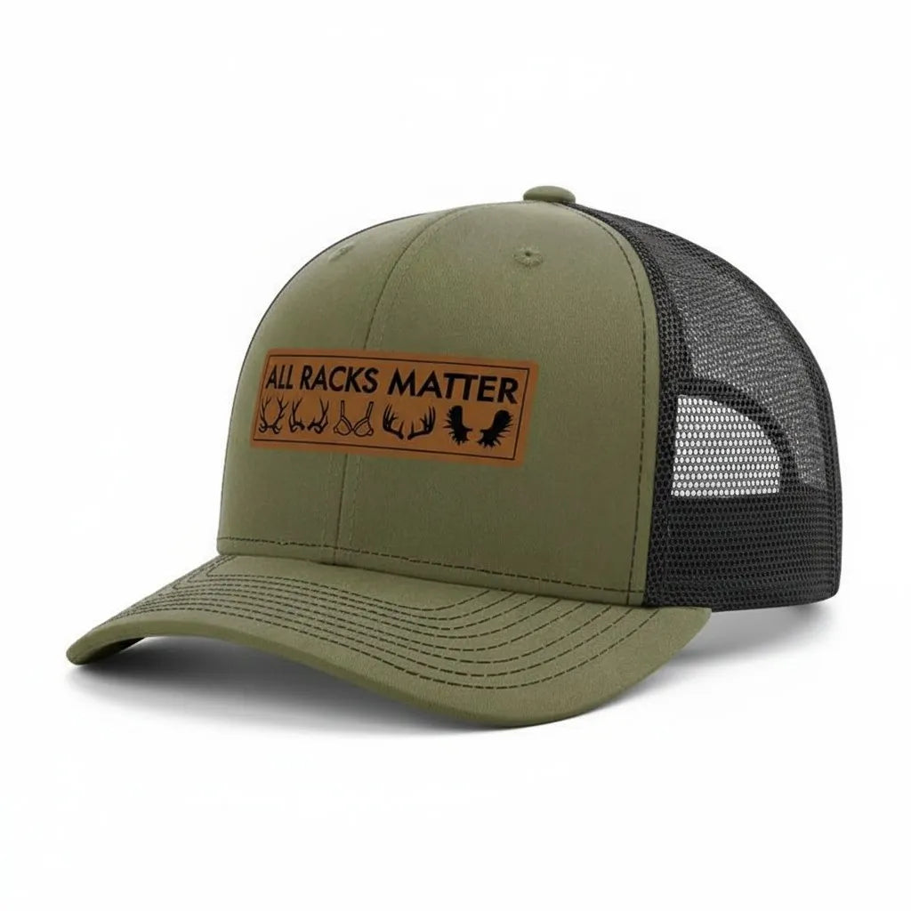 🔥 HOT SALE 🔥All Racks Matter Leather Patch Trucker Hat