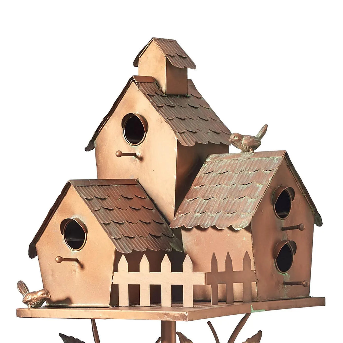 Handmade Metal Birdhouse Garden Stakes