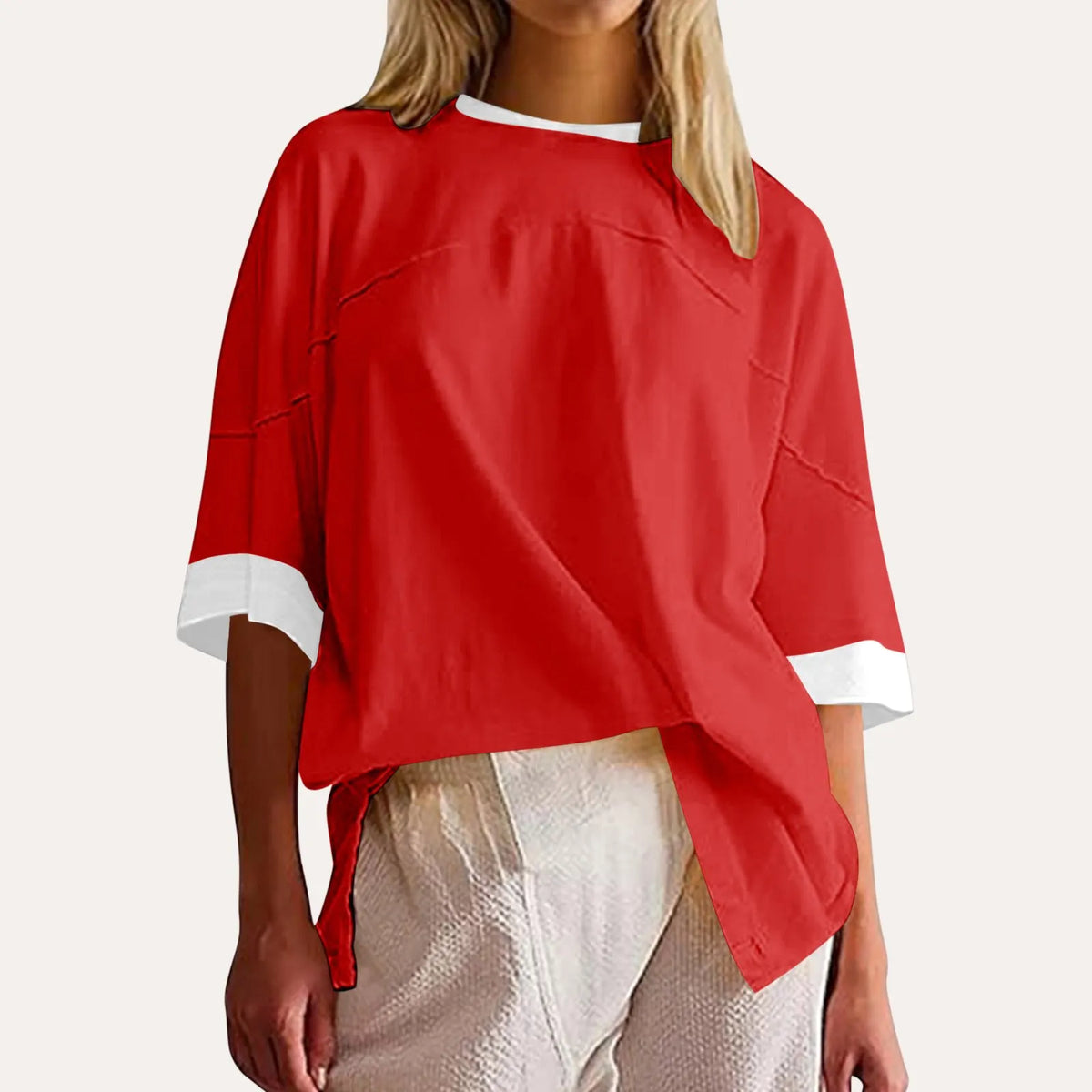 ✨Short-sleeved Color Block T-shirt (Buy 2 Free Shipping)