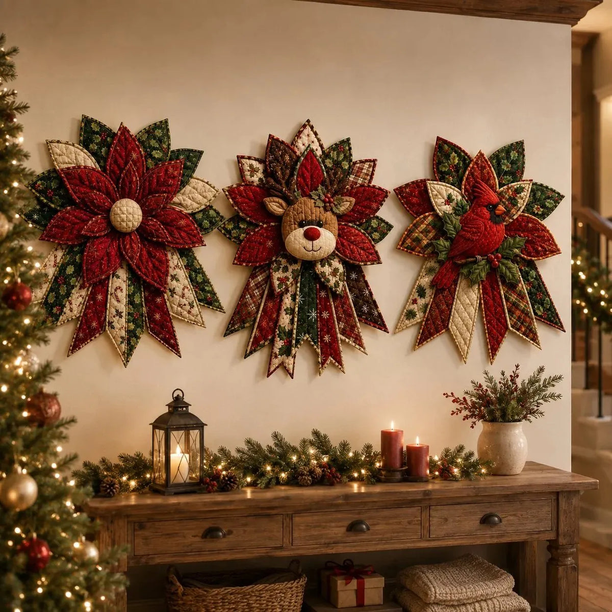 🎉Beginner-Friendly Oversized Christmas Character Quilted Door Hanger Sewing Kit 💕