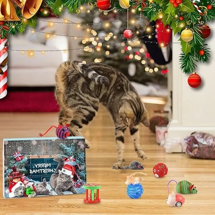🔥Last 48 hours 57% OFF - 🐱Christmas Countdown Cat Toys Advent Calendar
