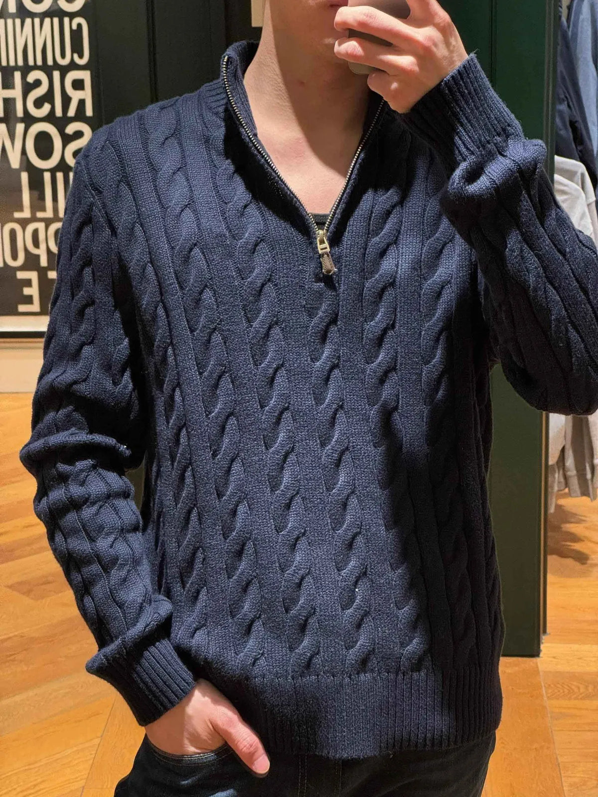 Men's Half-Zip Knit Sweater
