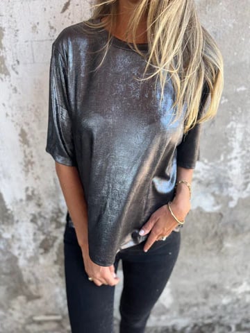 Women's Round Neck Mercerized Fashion Casual T-shirt