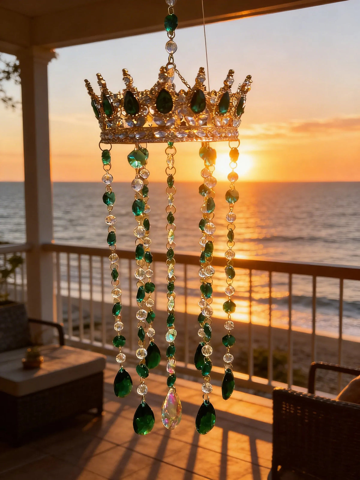 🔥Last Day 49% OFF - 🌈Handmade Crystal Crown Suncatcher – Rainbow Reflecting Window Decor