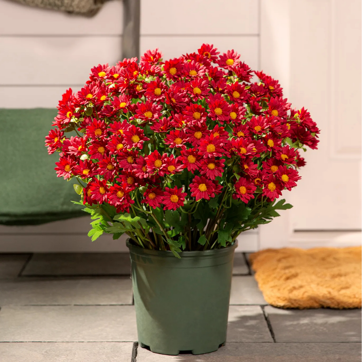Artificial Outdoor Sunset Mums Flowers-UV resistant, Waterproof, Windproof
