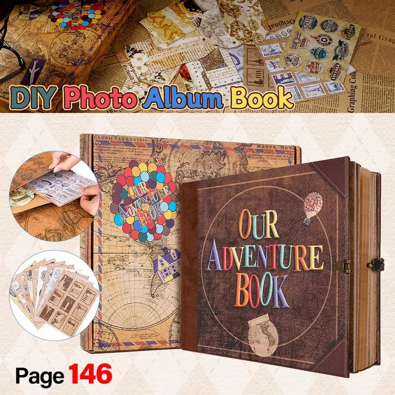 ❤️📚 Our Adventure Book Scrapbook 📸💕 - Retro Style Embossed Letter Cover, Perfect for Travel & Memories 💭"
