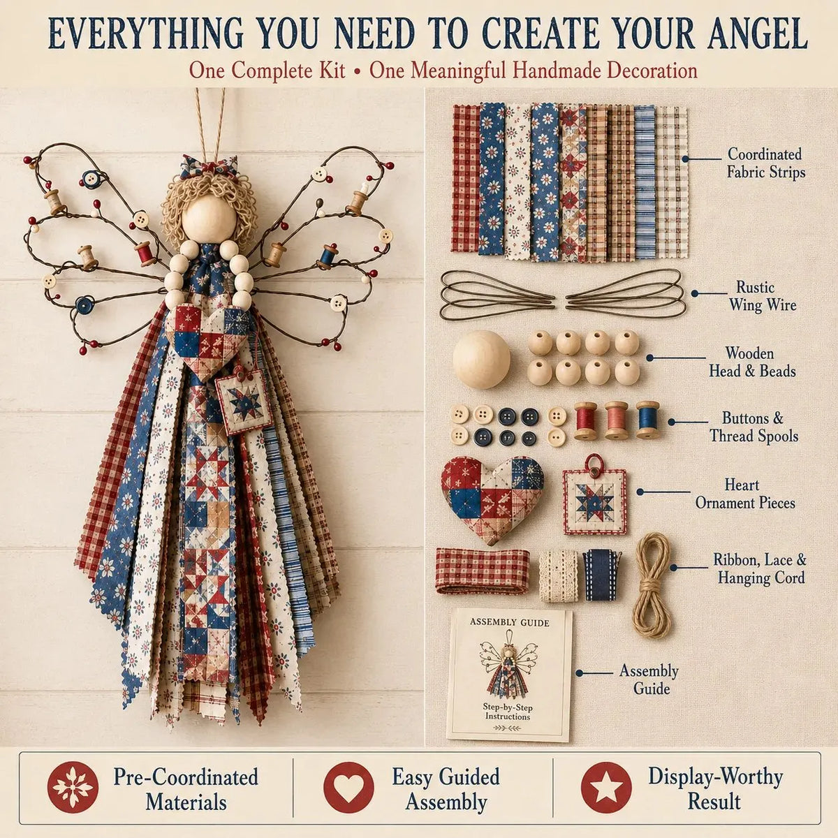 🔥 HOT SALE 🔥🪽 Angel Fabric Hanging DIY Kit