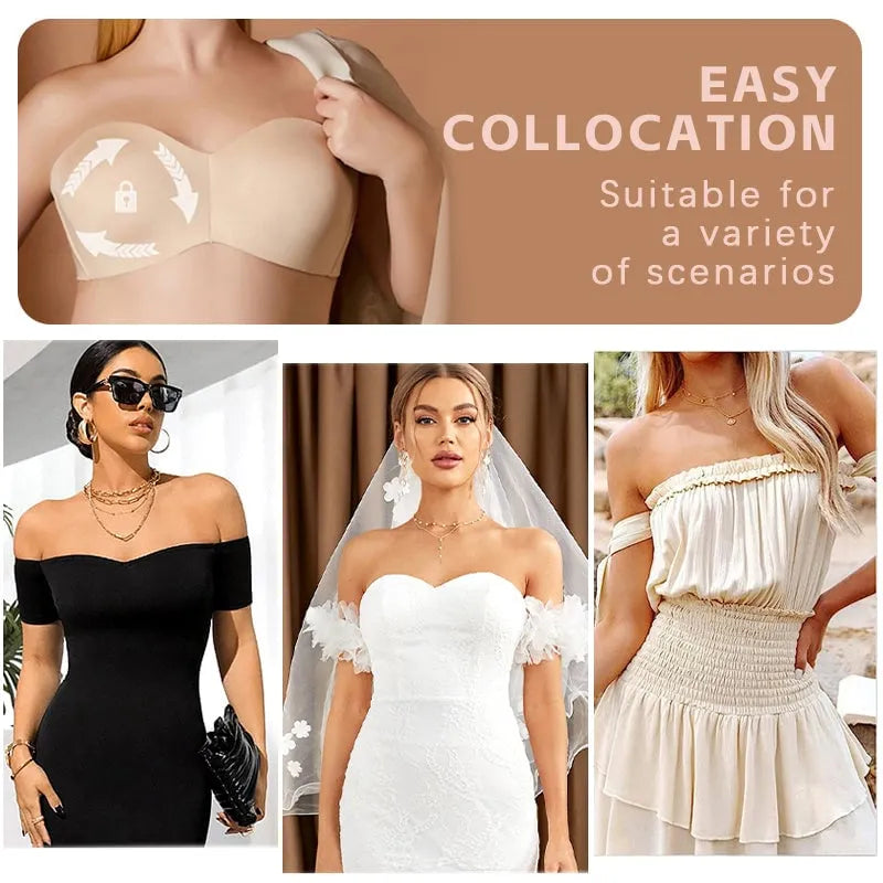 Full Support Non-Slip Convertible Bandeau Bra