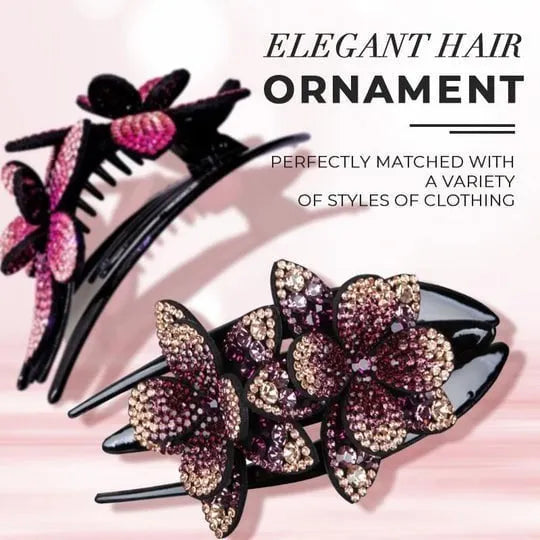 BUY 2 GET 1 FREE🎁Rhinestone Double Flower Hair Clip