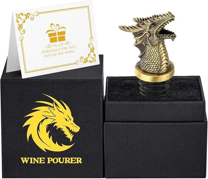 Dragon Head Wine Pourer & Bottle Stopper Set🐉🍷