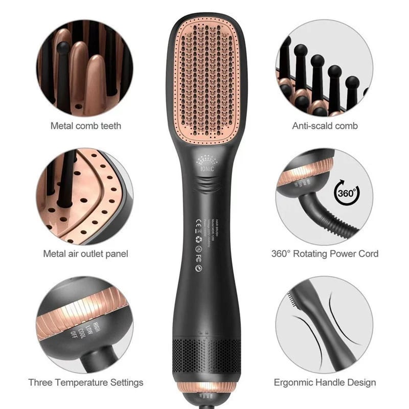 🔥 HOT SALE 🔥🔥LAST DAY 49% OFF🔥💇‍♀️3-in-1 Ionic Hair Dryer Brush ✨ One Step Hot Air Styling Brush for Straightening, Drying & Curling