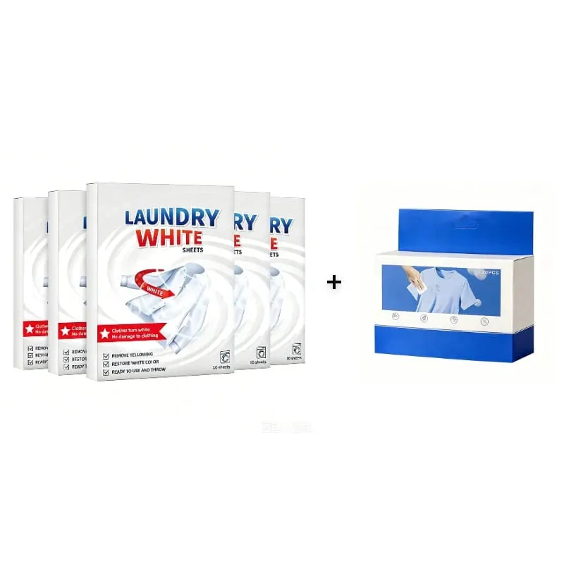 🎉🔥💥 Deep Cleaning Laundry Whitening Sheets ✨🧺 Powerful Stain Remover Brightening Fabric Laundry Cleaning Sheets