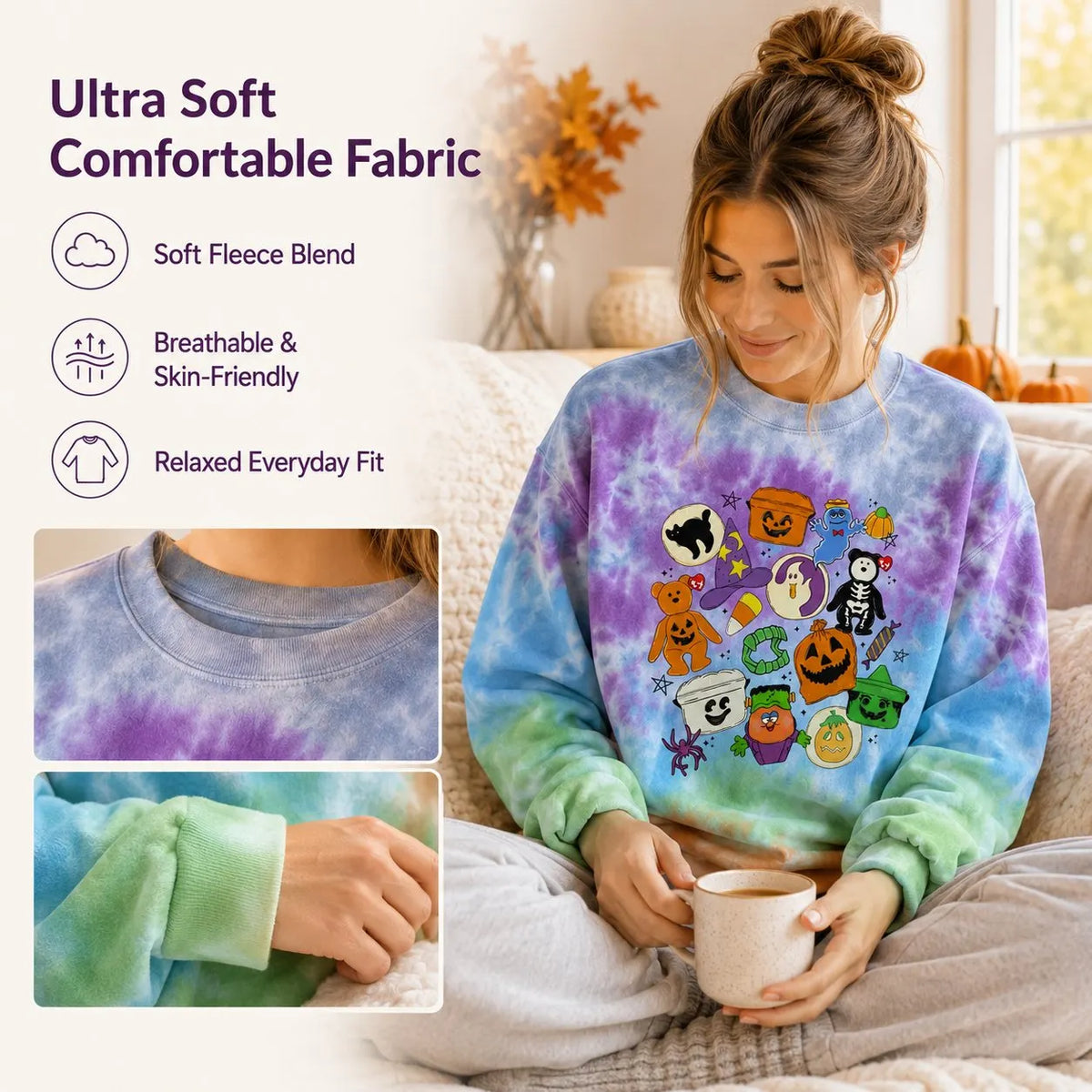 Cute Halloween Cartoon Crewneck Sweatshirt 🎃👻