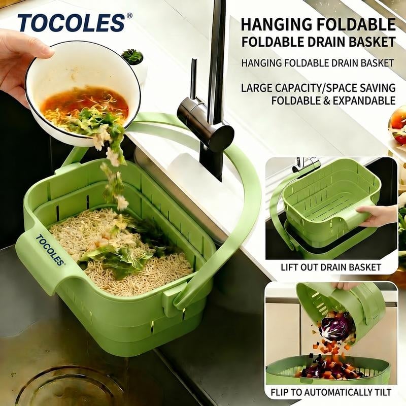 🔥HOT SALE🔥Foldable Hanging Kitchen Sink Drain Basket🧺